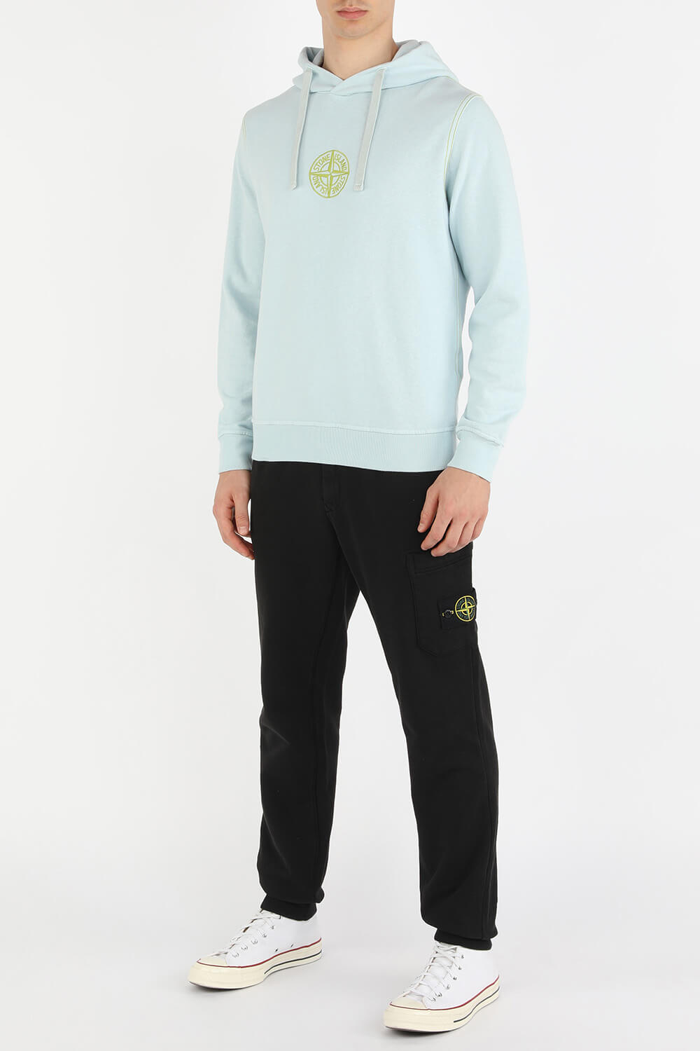 Green Logo Hoodie Sweatshirt in Blue